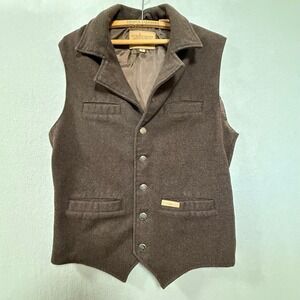Powder River Outfitters Wool Blend Western Rugged Cowboy Ranch Vest Men Medium